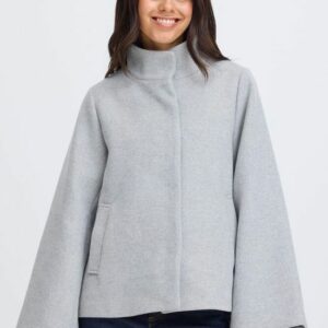 Manteau court coupe oversize gris