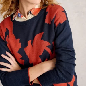 Pull imprimé fleuri 40% laine