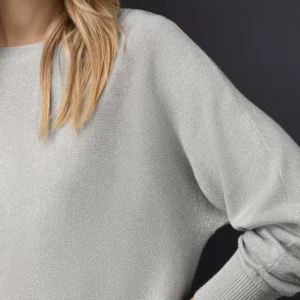 Pull fin scintillant gris