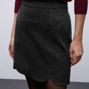 Jupe aspect laine gris anthracite