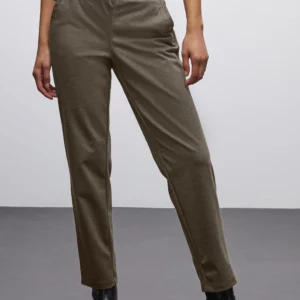 Pantalon chiné avec détail marron