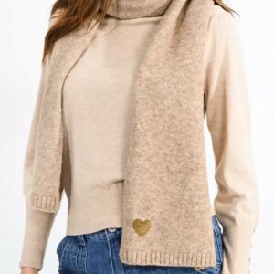 Echarpe beige avec coeur