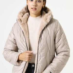 Veste réversible doudoune et moumoute