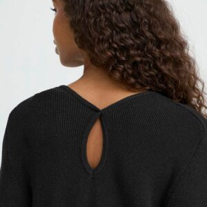 Pull fin pailleté manches 3/4 noir