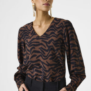Blouse imprimé marron
