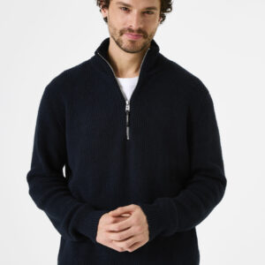 Pull col camionneur bleu marine