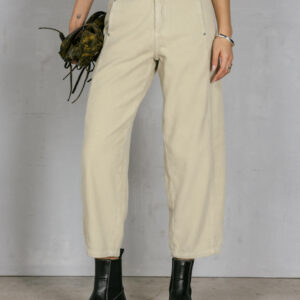 Pantalon en velours côtelé écru 7/8e