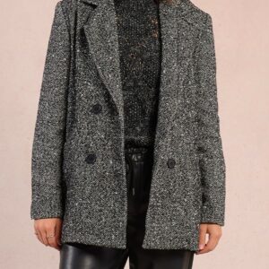 Manteau chevron gris