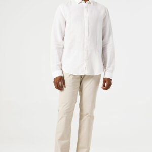 Pantalon en toile coupe chino beige