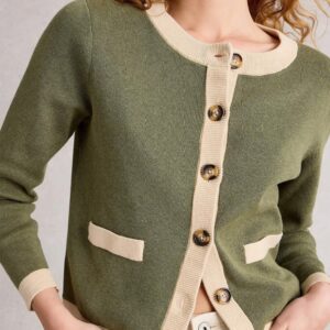 Cardigan kaki et beige