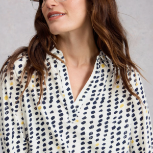 Chemisier 100% coton imprimé pois