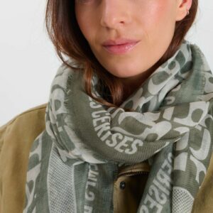 Foulard kaki et beige