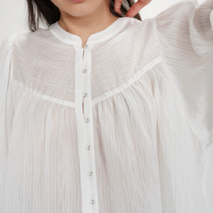Blouse manches 3/4 ballon blanc