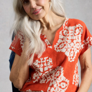 T-shirt imprimé orange