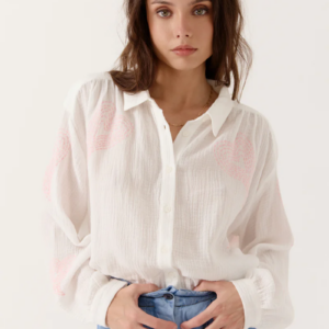 Chemisier cœur rose