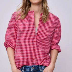 Chemisier carreaux rose