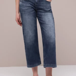 Jean droit 7/8e délavé