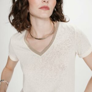 T-shirt blanc avec liseré