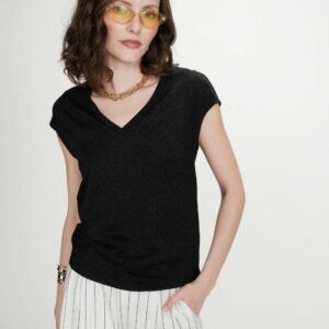 T-shirt pailleté noir