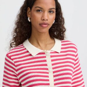 Cardigan manches courtes rayé