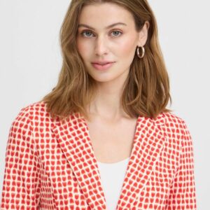 Blazer imprimé blanc et rouge