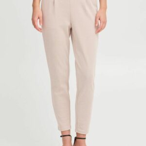Pantalon beige piqué coupe slim