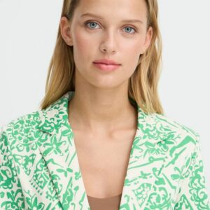 Blazer imprimé vert et écru