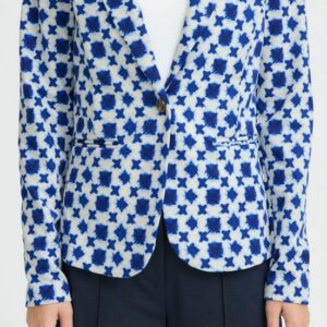 Blazer blanc et bleu roi