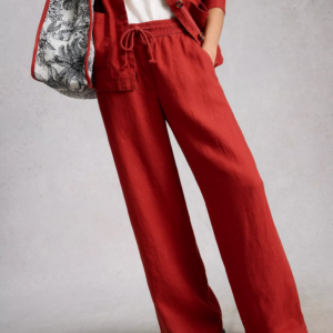 Pantalon en lin rouge