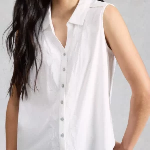 Débardeur brodé blanc