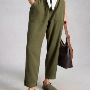 Pantalon en lin kaki