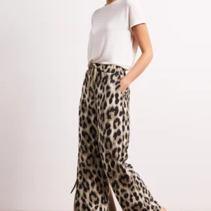 Pantalon fluide imprimé léopard