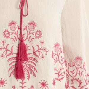 Blouse en popeline brodée