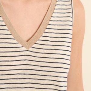 Débardeur à larges bretelles marinière