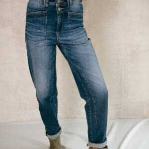 Jean droit double couture