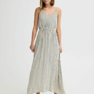 Robe longue dos nu rayé