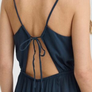 Robe longue dos nu bleu marine
