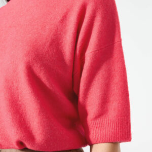 Pull manches courtes rose