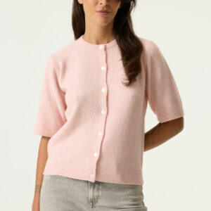 Gilet manches courtes rose pâle