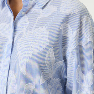 Chemise rayée brodée