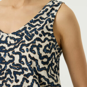 Débardeur fluide imprimé bleu