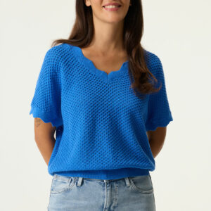 T-shirt en maille bleu roi