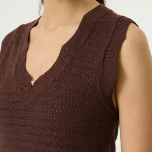 Débardeur en maille marron