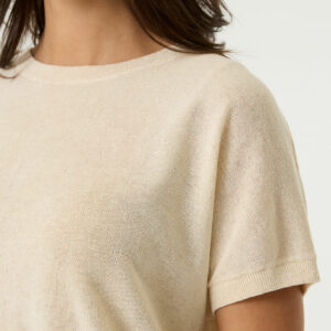 T-shirt en maille écru/beige