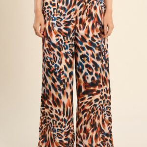 Pantalon fluide imprimé coupe droite