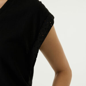 T-shirt manches tombantes noir