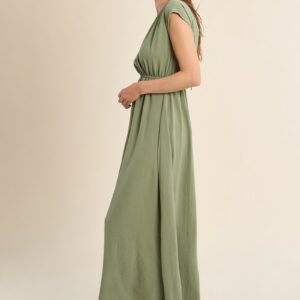 Robe longue vert sauge