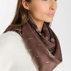 Foulard motifs cachemire marron