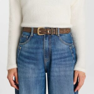 Ceinture en daim taupe