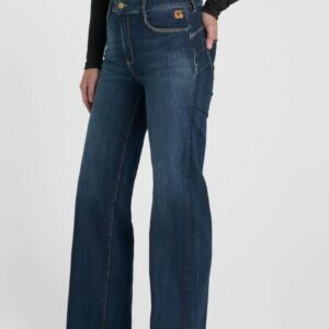 Jean large délavage foncé